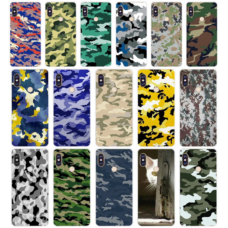 251H Camouflage Pattern Camo Army Custodia Morbida In Silicone Tpu Cover Per Xiaomi Redmi 6 Pro 5 Plus Note 6 Pro 4 4X Mi 8