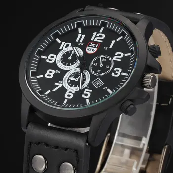 

Wholesale Cheap Watches Men Designer Top Brand XINEW Fashion Leather Band Casual Quartz Watch Calendar Montre Homme Marque 2018