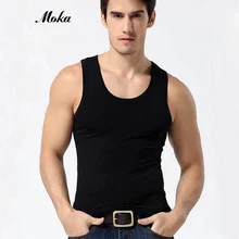 Дышащая мужская майка из хлопка, Мужская однотонная Черная майка, Верхняя Нижняя рубашка, летнее нижнее белье, одежда с рукавами, свободные трусы