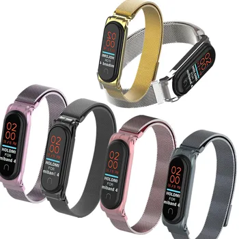 

Mi Band 4 3 Magnet Metal Strap Metal Steel Strap Miband 4 3 Wristbands mi band 3 strap metal bracelet for xiaomi mi band 4 3