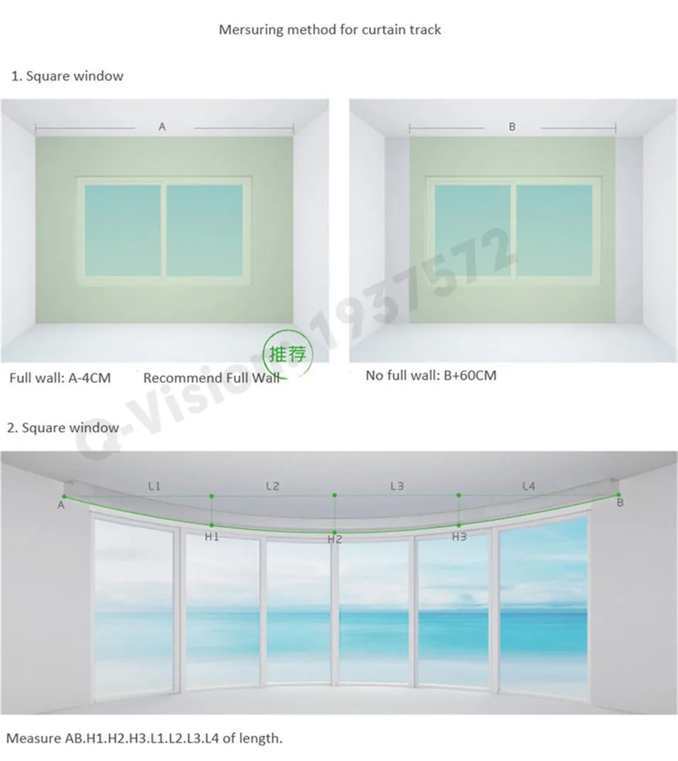 3---Fine Quality Electric Curtain Track Aluminium Made,Auto Motorized Track, Ceiling Mounting Window Curtain Rail for Smart Home-
