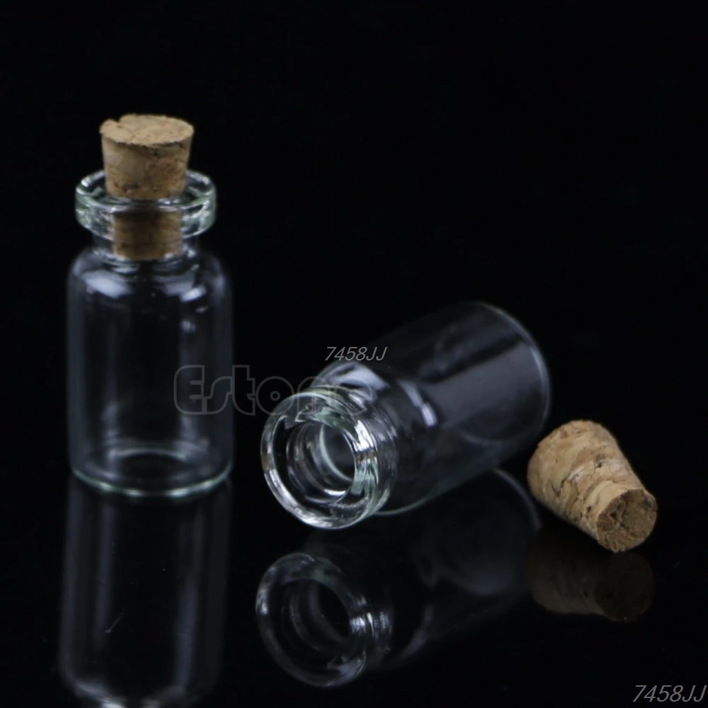 C63B Mini Glass Wish Bottle Vial with Cork Stopper Storage Pendant 0.5/1/2/20mL 10pcs glass bottles mini glass bottles