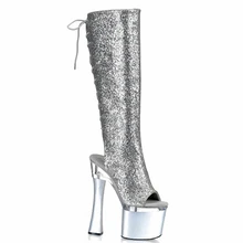 Woman the high-heeled shoes female knight of knee high boots women high heels club wear open-toed shoes fashion