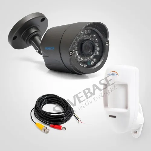 HOMSECUR 4 провода AHD видео домофон системы с 1.3MP Черный Камера BM714HD-S+ BC011HD-B - Цвет: AHD CCTV IR CAM-PIR