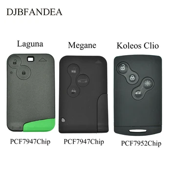 

DJBFANDEA 433MHZ 4 Button Remote Key Smart Card Car Key Fob for Renault Megane Scenic Laguna Koleos Clio Uncut Blade