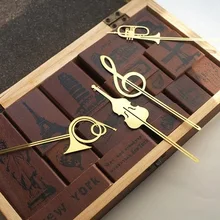 3 шт. четыре Красивые Западные Музыкальные инструменты креативная металлическая Закладка в виде музыкального инструмента Бизнес Подарочный буклет оптом