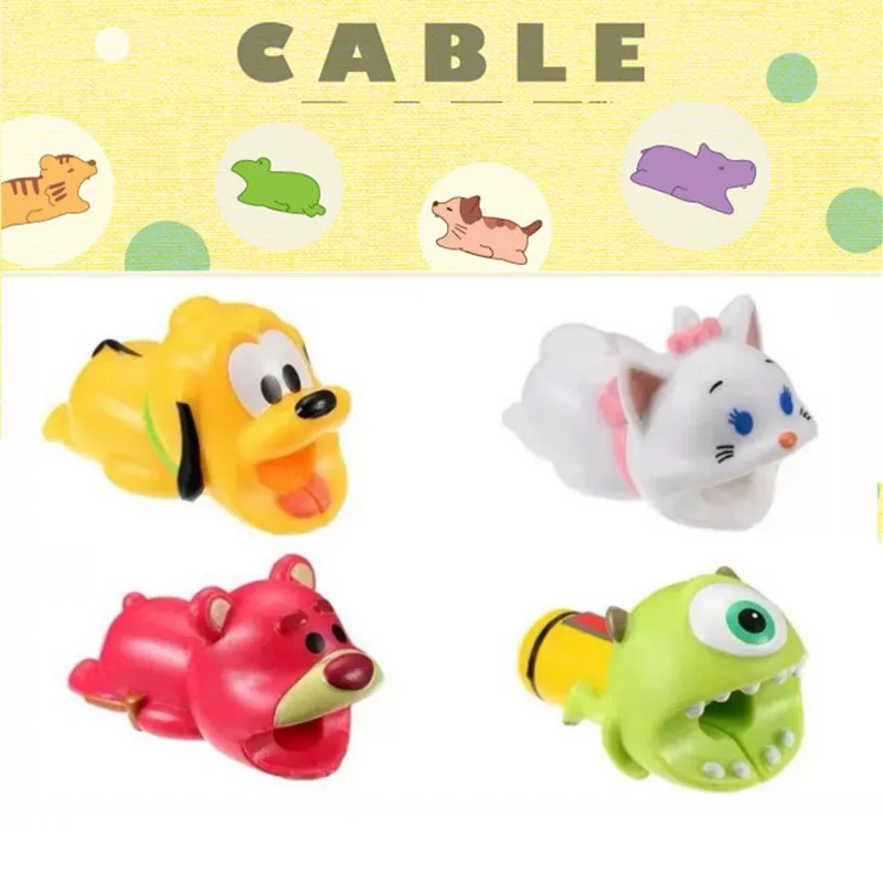 

1pcs Cute Animal Bite Winder Management Data Line Organizer Clip Protetor De Cabo Cable Winder For iPhone Charger Cable