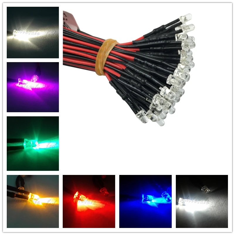 10 X Verde Lampeggiante 3mm LED Lampadina