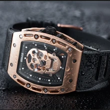 Мужские часы BAOGELA с черепом, лучший бренд, роскошные мужские светящиеся часы со скелетом, часы erkek kol saati reloj hombre, наручные часы