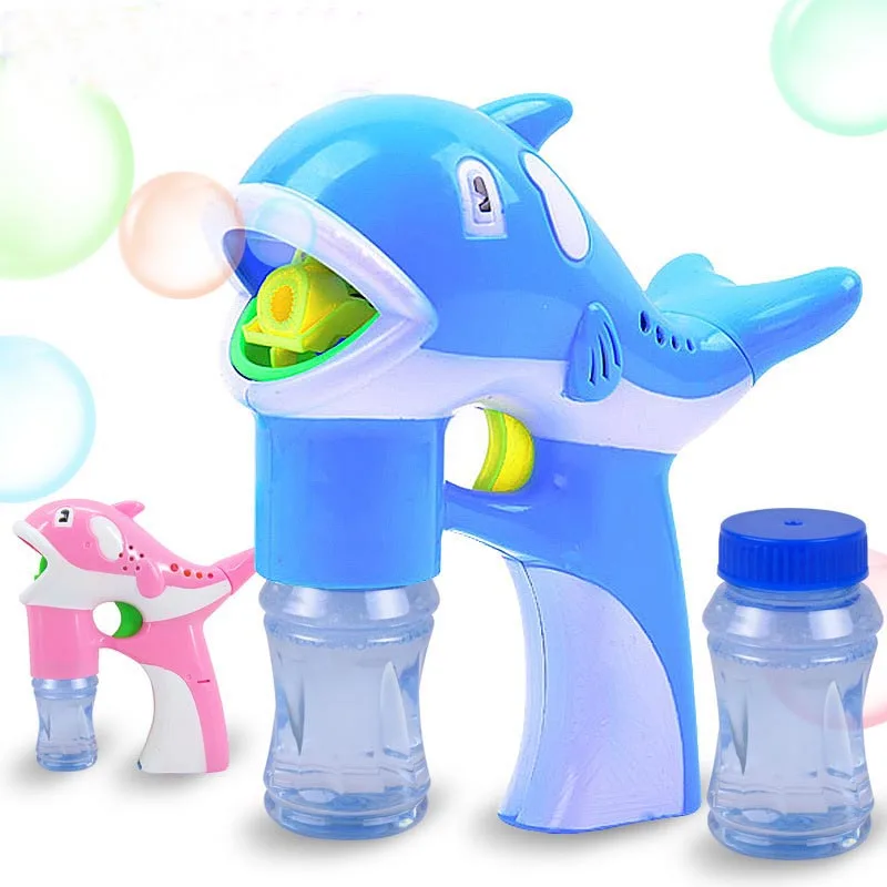 1 pcs Automatic Flashing Bubble Gun Dolphin Bubble Machine Toy Electric