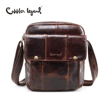 Cobbler Legend Brand New Men's Genuine Leather Vintage Style Bag Male Crossbody Bags Real Leather Shoulder Bag For Men Handbag cobbler legend mens handbag shoulder bag for men genuine leather satchel bag vintage crossbody bag business briefcase