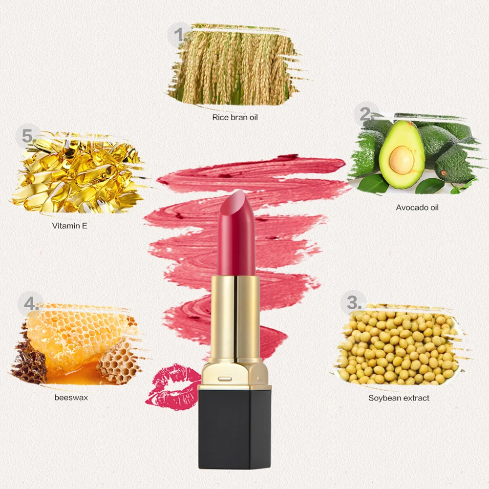 

4Pcs 12 Different Colors Sexy Lipstick Matte Waterproof Long Lasting Lip Beauty Lip Gloss Makeup Super High Grade Materials