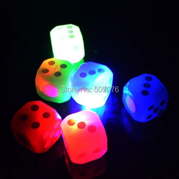 Free shipping 24pcs/lot rubber led dice Glow in the Dark Bouncy Balls