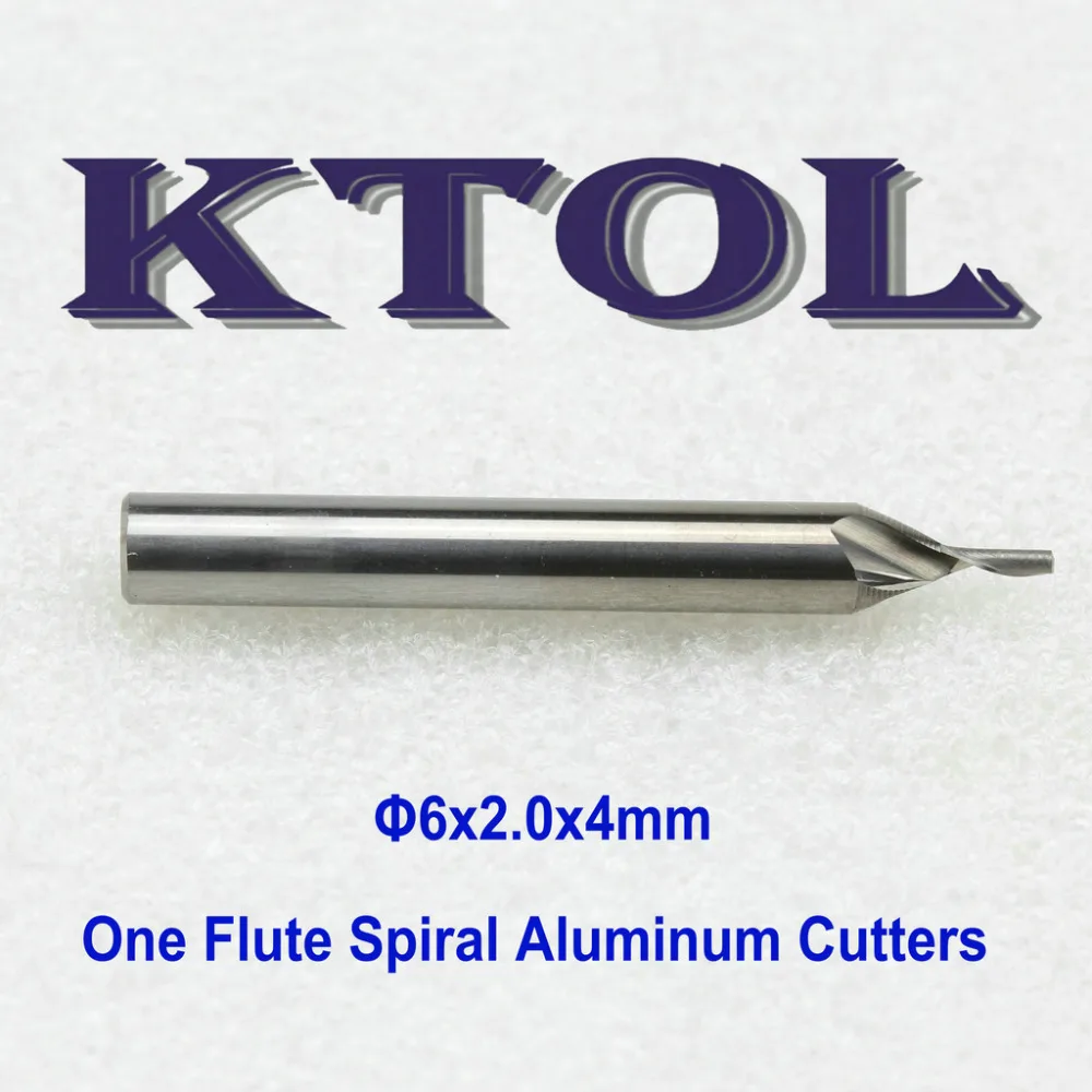 6*2*4mm 1 Single Flute Carbide CNC Router Cutter Bit End Mill for