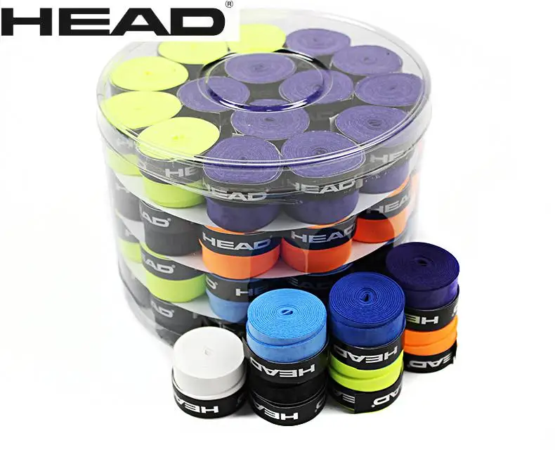 

60pcs/box Head Tennis Racket PU Overgrip Anti-skid Sweat Absorbed Soft Wrap Taps Tenis Racquet Damper Dry/Stick Vibration grips