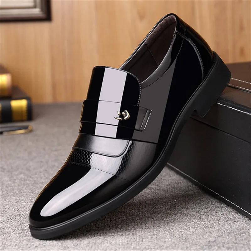 

height increase Casual Shoes Fashion Men Flats Round Comfortable Office Men Dress Shoes Plus size New Fashion Wedding Shoes