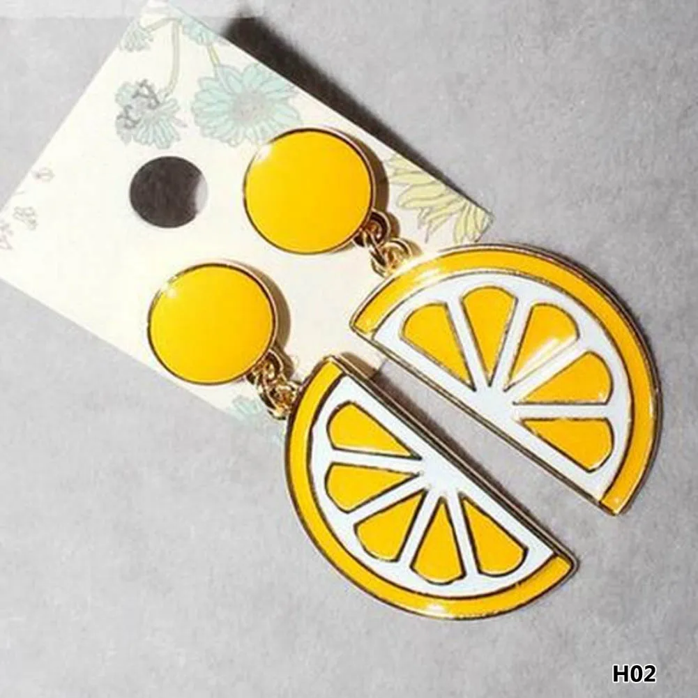 

New Lovely Drop Oil Earring Women Cute Fruit Vegetable Pineapple Banana Egg Shape Dangle Earrings Funny Fashion Accessories