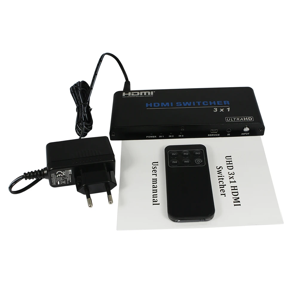 4 K 60 Гц HDMI коммутатор 3-в-1 Выход Переключатель HDMI Поддержка инфракрасный пульт дистанционного Управление HDMI2.0 HDCP 2,2 UHD HDR Full HD 3D