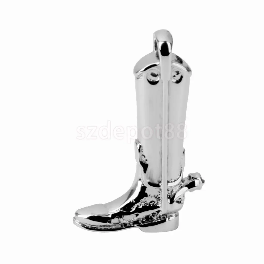 

Boot Shoe Shape Cremation Keepsake Memorial Ash Urn Necklace Pendant Silver