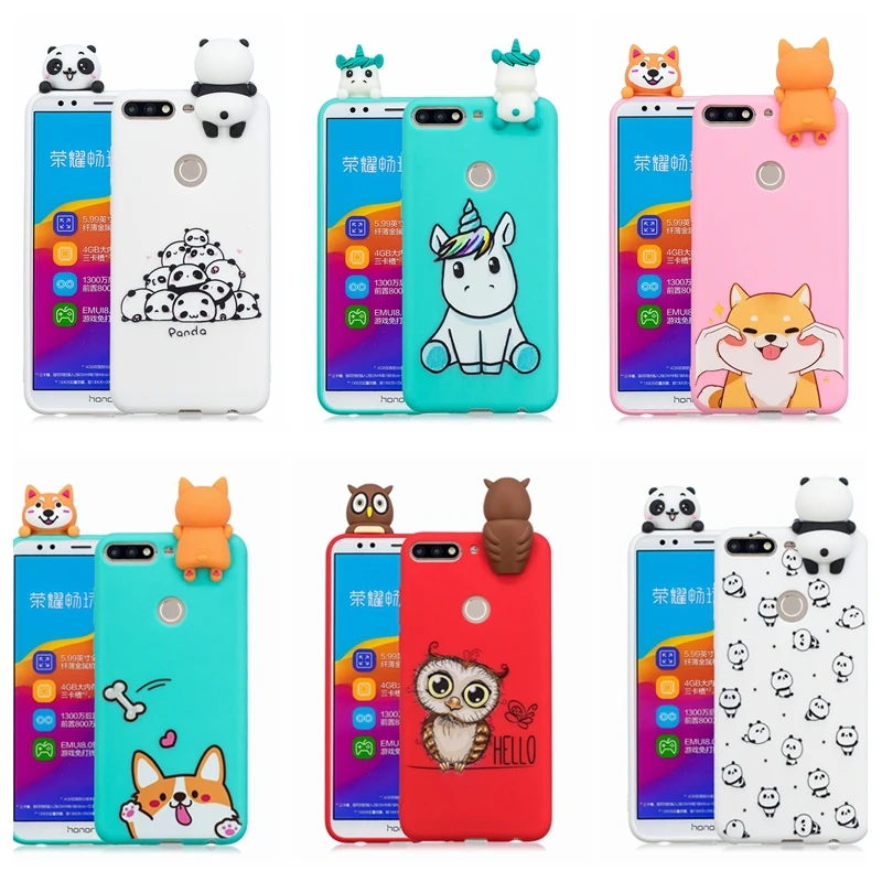 

Honor 7C Case Cover on for Huawei Honor 7A Pro Cartoon 3D Panda Unicorn Dog Silicone Case pouzdro na Huawei Honor 7A 7C Pro Case