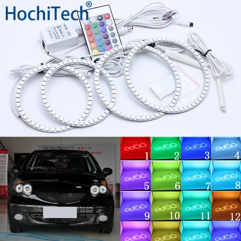 

For BYD F0 F1 2008 2009 2010 2011 2012 2013 2014 2015 Multi-color Led Angel Eyes Kit RGB Halo Rings Daytime Running Light DRL