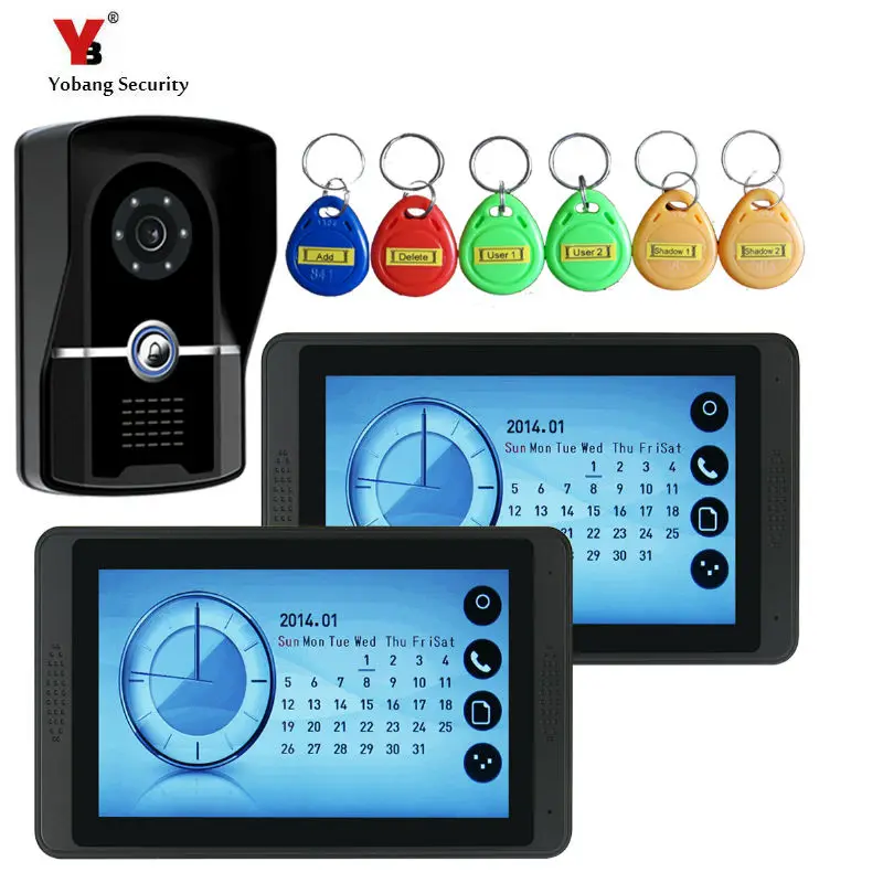 Night Vision Intercom Doorbell Video System Wired visual Video Intercom Speakerphone System Home Audio with RIFD Card camera