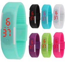 Promotional LED digital display fashion touch children s bracelet student electronic watch gift couple color silicone