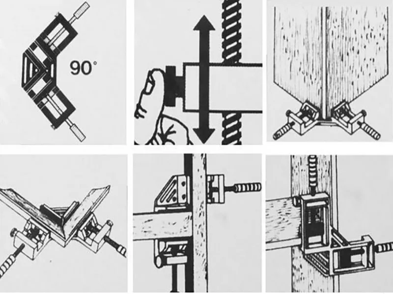 Алюминиевая ручка 90 градусов зажимы для деревообработки правый угол зажим деревообрабатывающий каркас зажим правый угол инструмент для папок