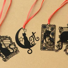 5 шт./лот, милая металлическая Закладка, Черный кот, держатель для книг, бумага для книг, креативные канцелярские подарки,, подарок