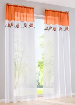 

morden owl embroidered applique big curtain for window cortinas