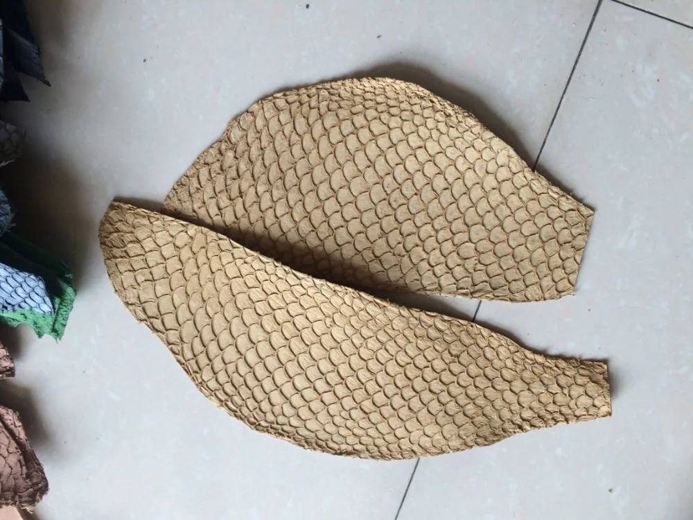 Натуральная рыбья кожа для обуви светильник желтая натуральная FL 07|fish skin leather|fish