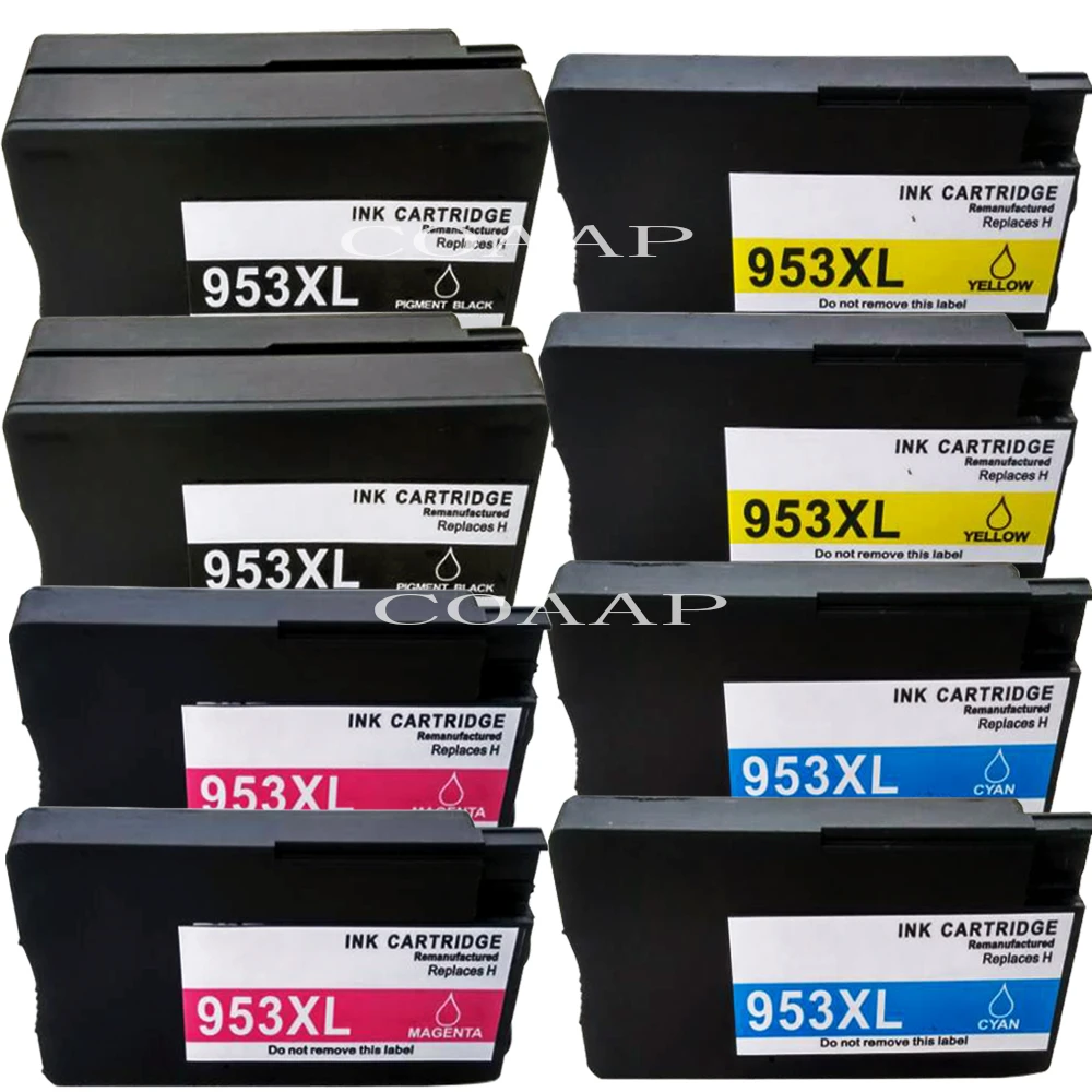 Compatible Cartridge for HP 953 953XL LOS70AE F6U16AE F6U17AE F6U18AE  Refillable Pigment Inks