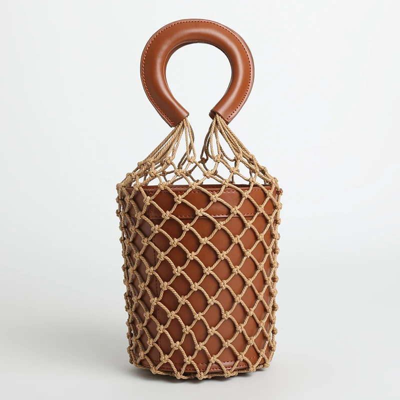 

Sheng lun lai Designer Bucket Bag Small Bags For Women Genuine Leather Top Handle Handbags High Quality Cow Leather Handbag