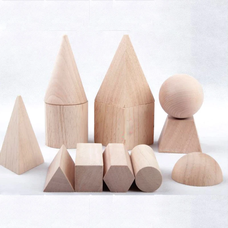 

12PCS Building Blocks Montessori Teaching Aids Geometry Rectangular Cylinder Block Ball Triangular Prism Cube Math Teaching Aids