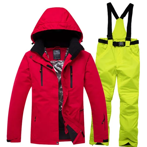 Супер теплая Для женщин мужской лыжный костюм Сноубордическая куртка штаны, ветрозащитные и Водонепроницаемый дышащий для занятий спортом на улице, одежда для катания на лыжах, верховой езды костюм - Цвет: Color 5