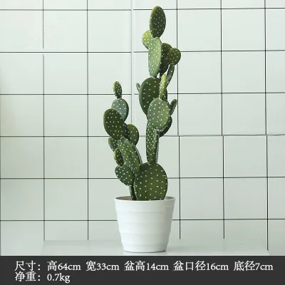 Нордический 65 см искусственный кактус завод с горшком зелени искусственные растения искусственные суккуленты для украшения дома отеля