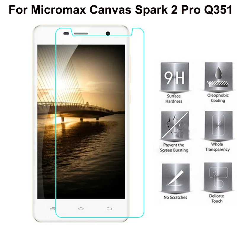 

Micromax Q351 Premium Tempered Glass Film Explosion-proof Screen Protector For Micromax Canvas Spark 2 Pro Q351 Protective Glass