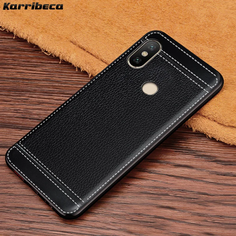 

Litchi cortex silicone case for xiaomi mi a2 funda hoesje lychee leather matte tpu cover xiomi mi6x mi 6x coque etui tok kryt