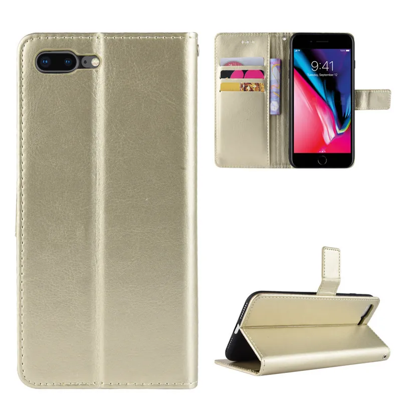 50 шт./лот Чехлы для мобильных телефонов iPhone 4/5S/6 S/6 PLUS/7/7/8 PLUS Crazy Horse кожаный чехол