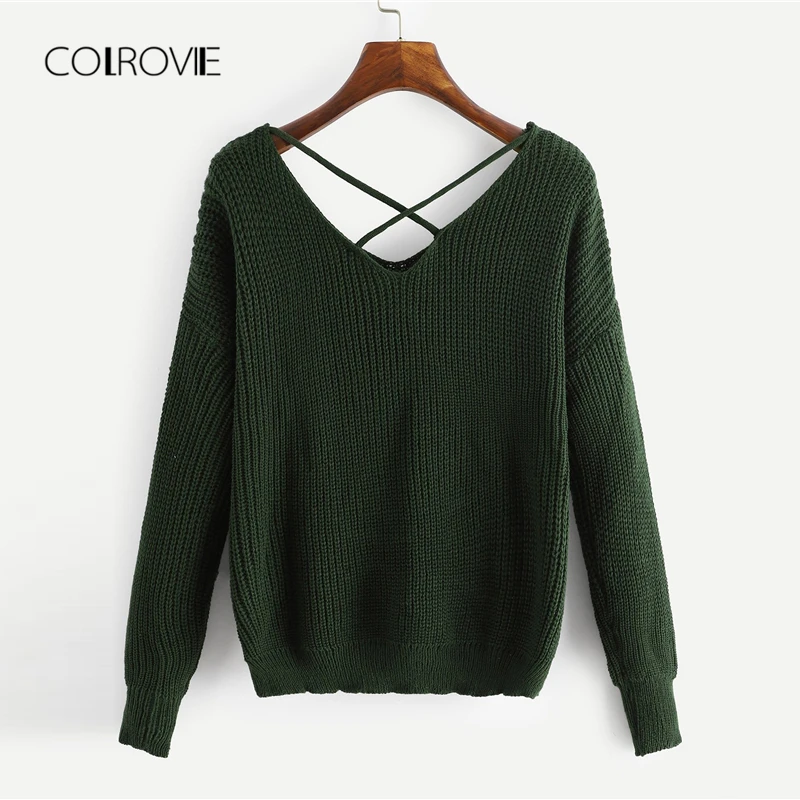COLROVIE تويست كريسس الصليب أنيقة المحاصيل الأخضر سترة المرأة قمم 2018 سترة بلا سحّاب أنيقة عارضة الشتاء البلوز السيدات البلوزات COLROVIE تويست كريسس الصليب أنيقة المحاصيل الأخضر سترة المرأة قمم 2018 سترة بلا سحّاب أنيقة عارضة الشتاء البلوز السيدات البلوزات