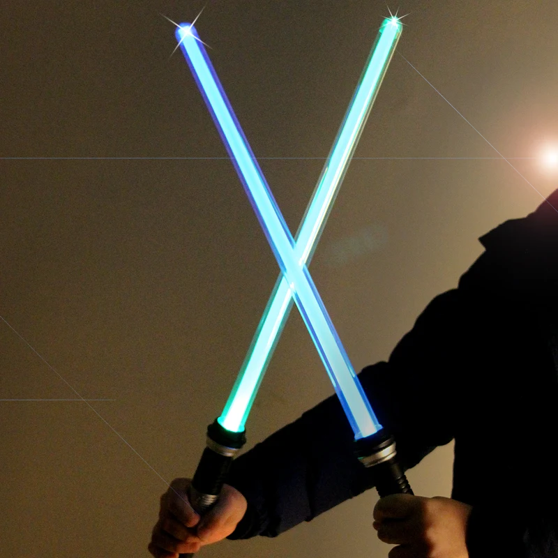 

2pcs/set Star Wars Led Flashing Sword Cosplay Weapons Lightsaber Kids Toys For Children Pattern Induced Discoloration Flash