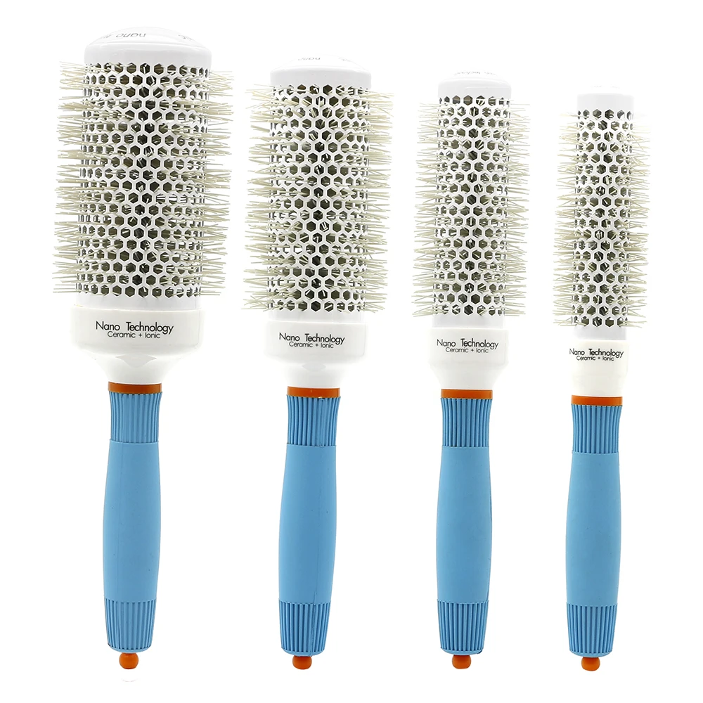Thermal Nano Technology Ceramic Ionic Hair Round Brushes Aluminum Hair
