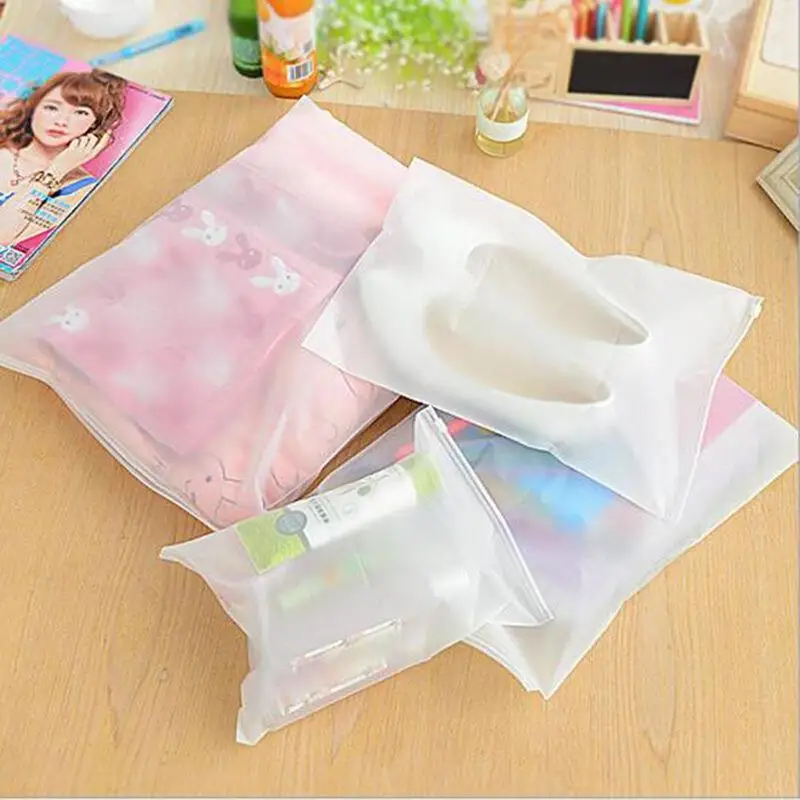 

3PCS Transparent Plastic Package Cloth Travel Storage Pouch Waterproof Bag Zipper Lock Cloth Organizer