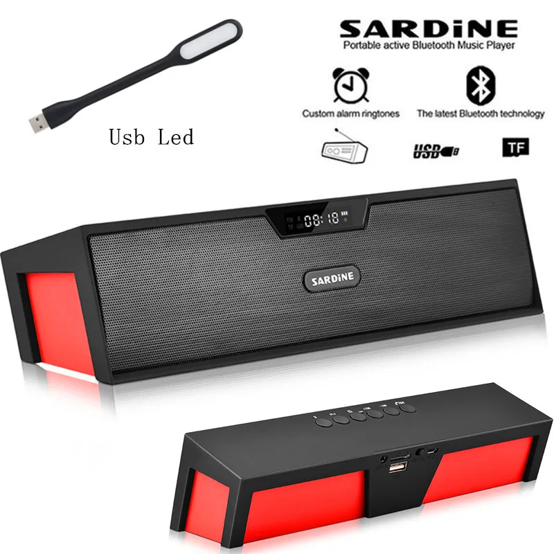 Sardine Hi Fi портативная беспроводная bluetooth колонка большая мощность 10 Вт стереозвук