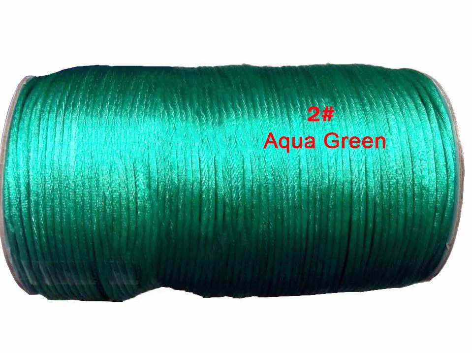 2mm Aqua Green Nylon Cord Jewelry Findings Accessories Rattail Satin