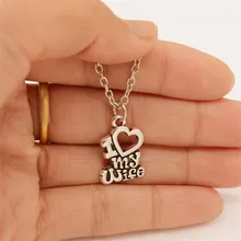 

Valentines Gift I Love My Wife Heart Letters Alphabet Pendant Necklace