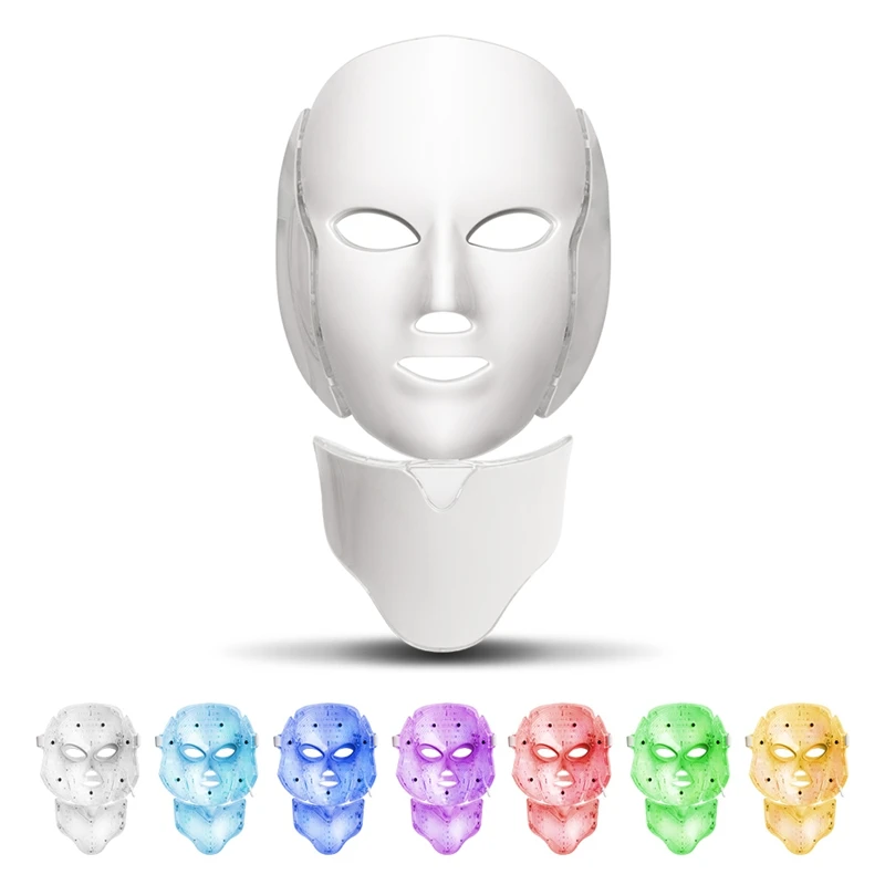 

Led Facial Mask Therapy 7 Colors Face Mask Machine Photon Therapy Light Skin Care Wrinkle Acne Removal Face Beauty #