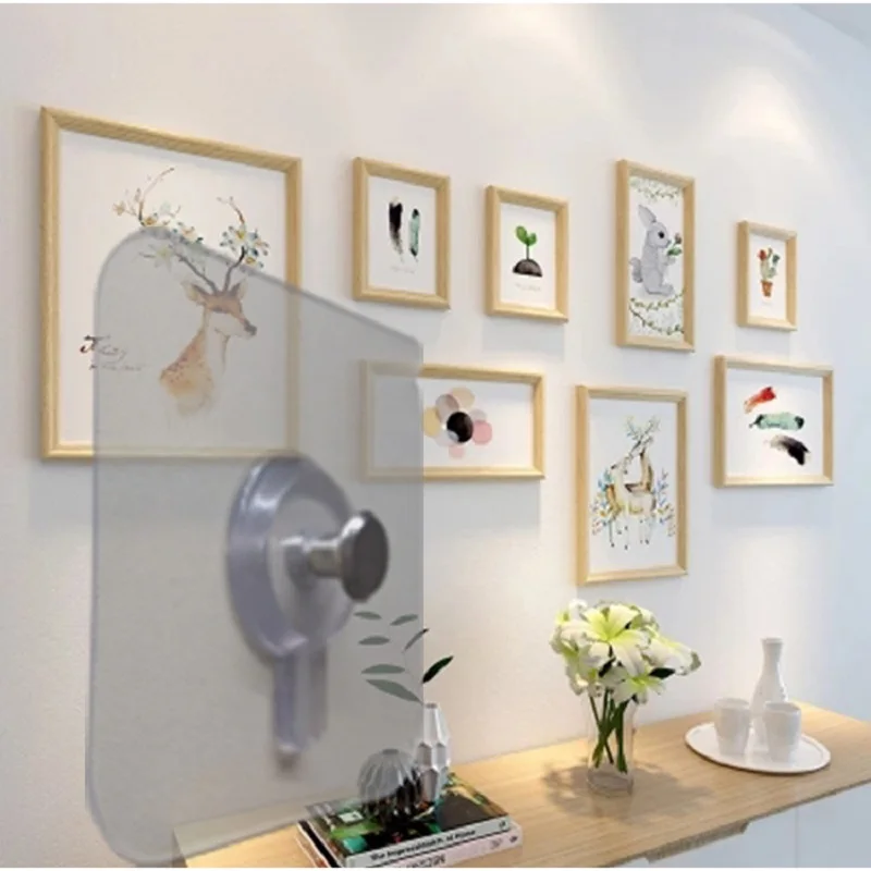 4 unids/set pintura decorativa marco de foto gancho colgante de pared de baño fuerte ventosa pegar uñas 4 unids/set pintura decorativa marco de foto gancho colgante de pared de baño fuerte ventosa pegar uñas