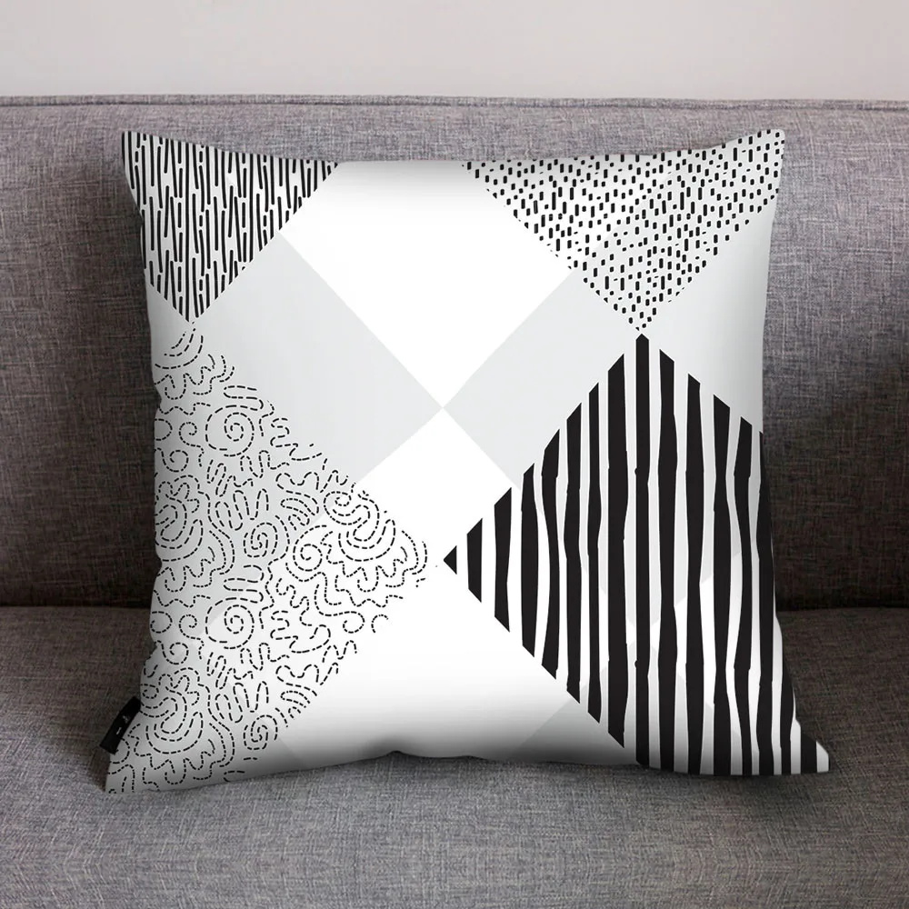 Gajjar черно-белый геометрический декоративный чехол для подушки s полиэстеровый чехол для подушки в полоску геометрический чехол для подушки kussensloop 404 - Цвет: G