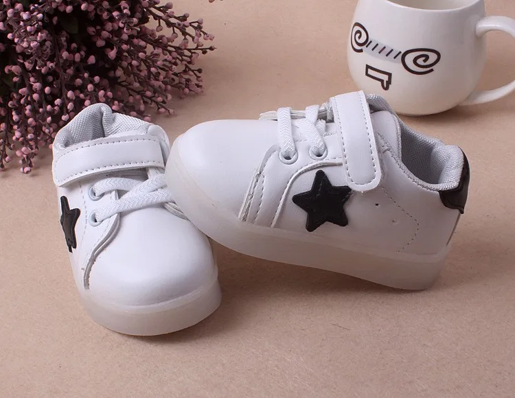 J Ghee Fashion LED Light Stars Kids Shoes For Baby Boy Girl Children's Casual Sneakers Boys Girls Soft Anti-slip Sports Shoes